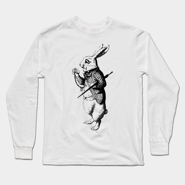 white rabbit alice in wonderland Long Sleeve T-Shirt by goatboyjr
